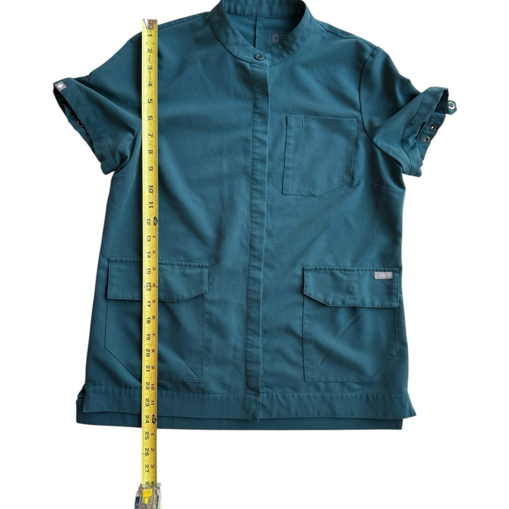 Figs Technical Collection Teal Green Button Up Sc… - image 2